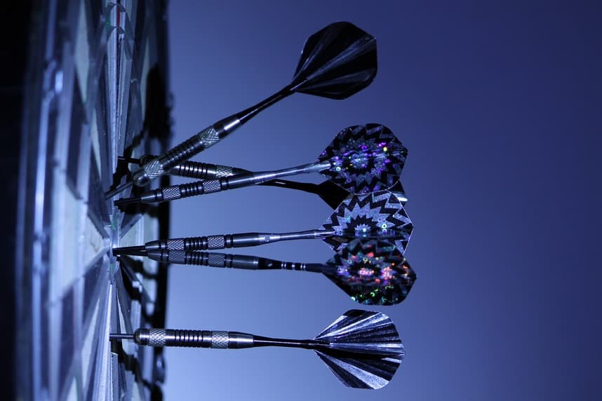 darts in a dart board